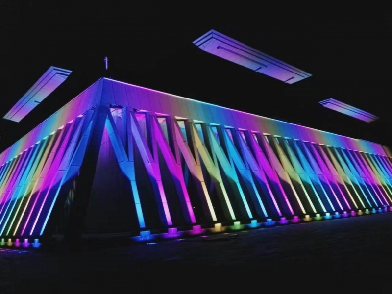 日照文化广场绚丽灯光 日照文化广场绚丽灯光